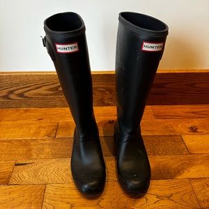 Black Tall Matte Hunter Boots